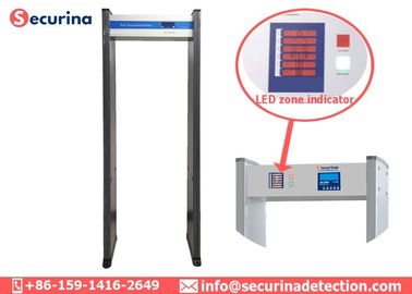 Security Alarm Door Walk Through Metal Detector 6 Zones Body Scanner 15W 50/60Hz