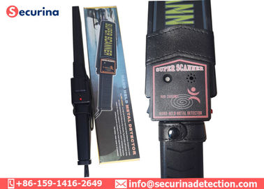 Black Color Security Metal Detector Wand 200mm Length Detection Area For Security Checking