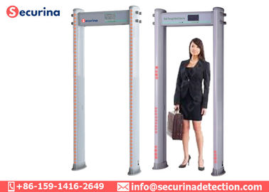 Elliptical Column Walk Through Security Detector , Door Frame Metal Detector Multi Zone