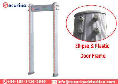 Elliptic Column Door Frame Security Check Equipment , Walk Through Metal Detector