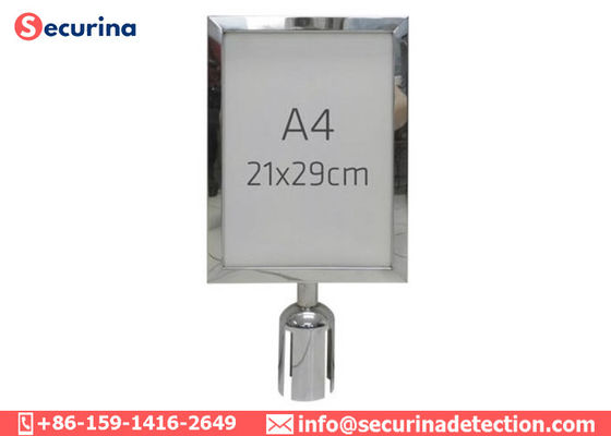 Horizontal Vertical Sign Holder Frame For Queue Barrier Stanchion Pole Racks