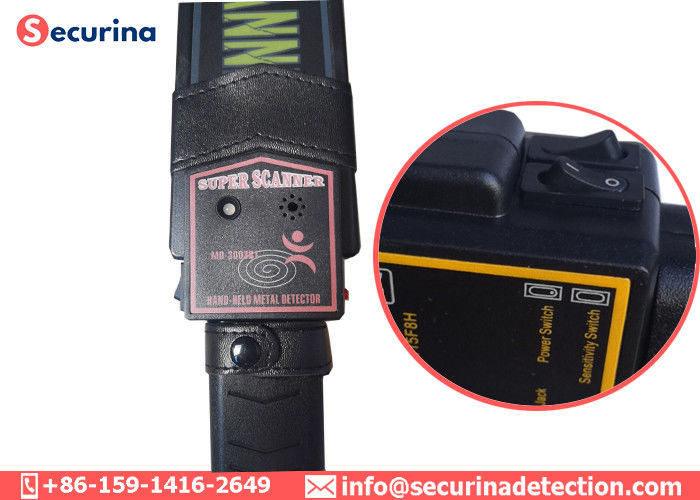 Hand Held Security Metal Detector Wand Audio Alert Led Indicator With Three Buttons