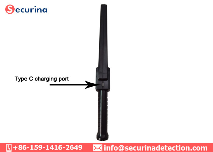 Black Color Hand Held Metal Detectors Scanner Intelligent LED Light Bar ...