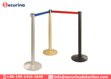 SS Security Bollards Crowd Control Removable Barriers With Retractable Safety Belt