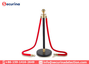 Stainless Steel Crowd Control Stanchions And Ropes Airport Pole Stanchion Velvet Rope Barrier