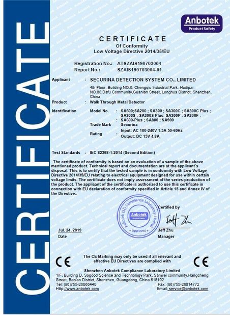 China Securina Detection System Co., Limited certification