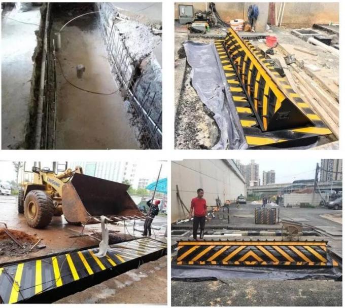 500mm Rising Height A3 Steel Hydraulic Road Barriers IP68 Waterproof Traffic Blocking